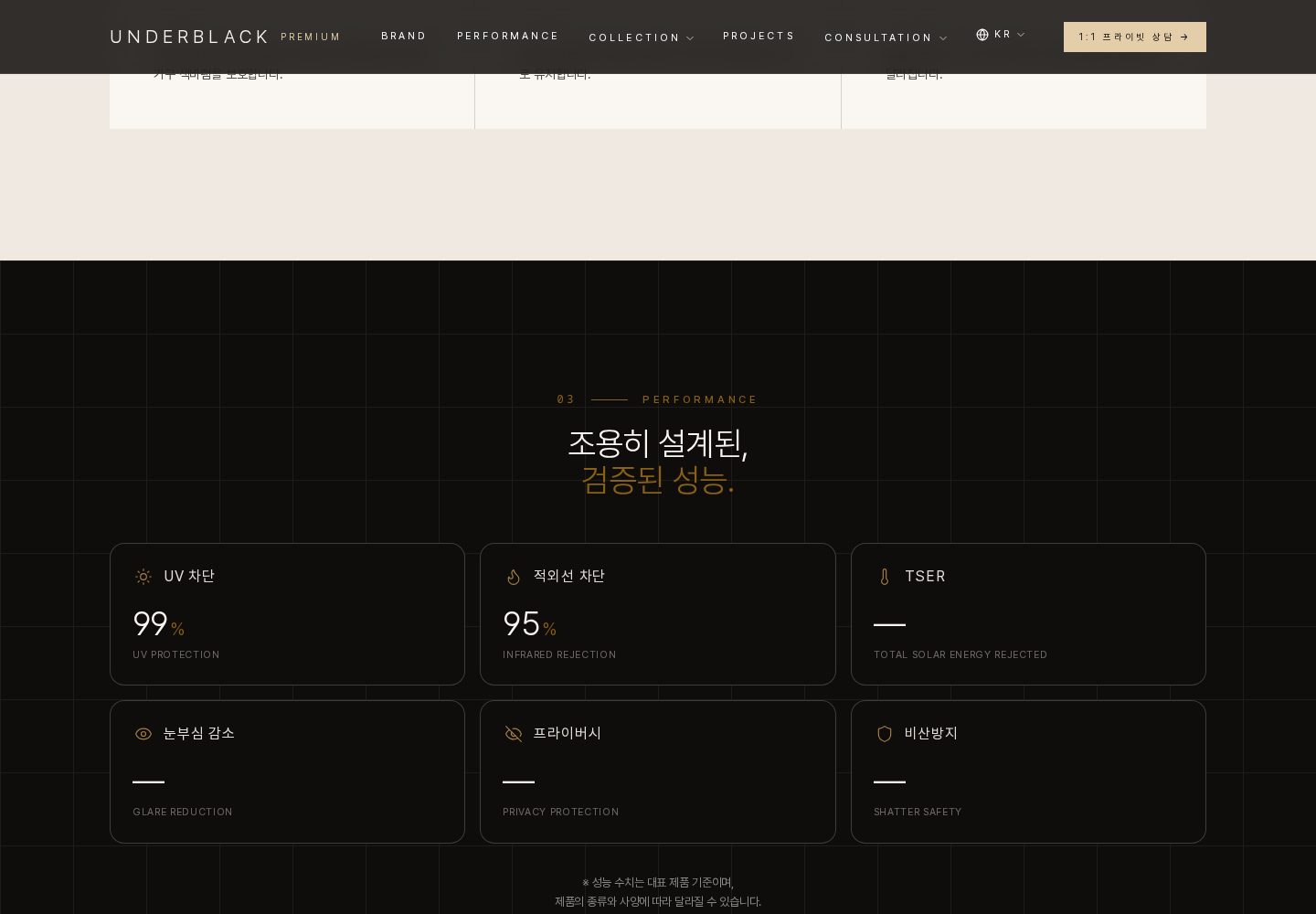 UNDERBLACK PERFORMANCE 실제 화면